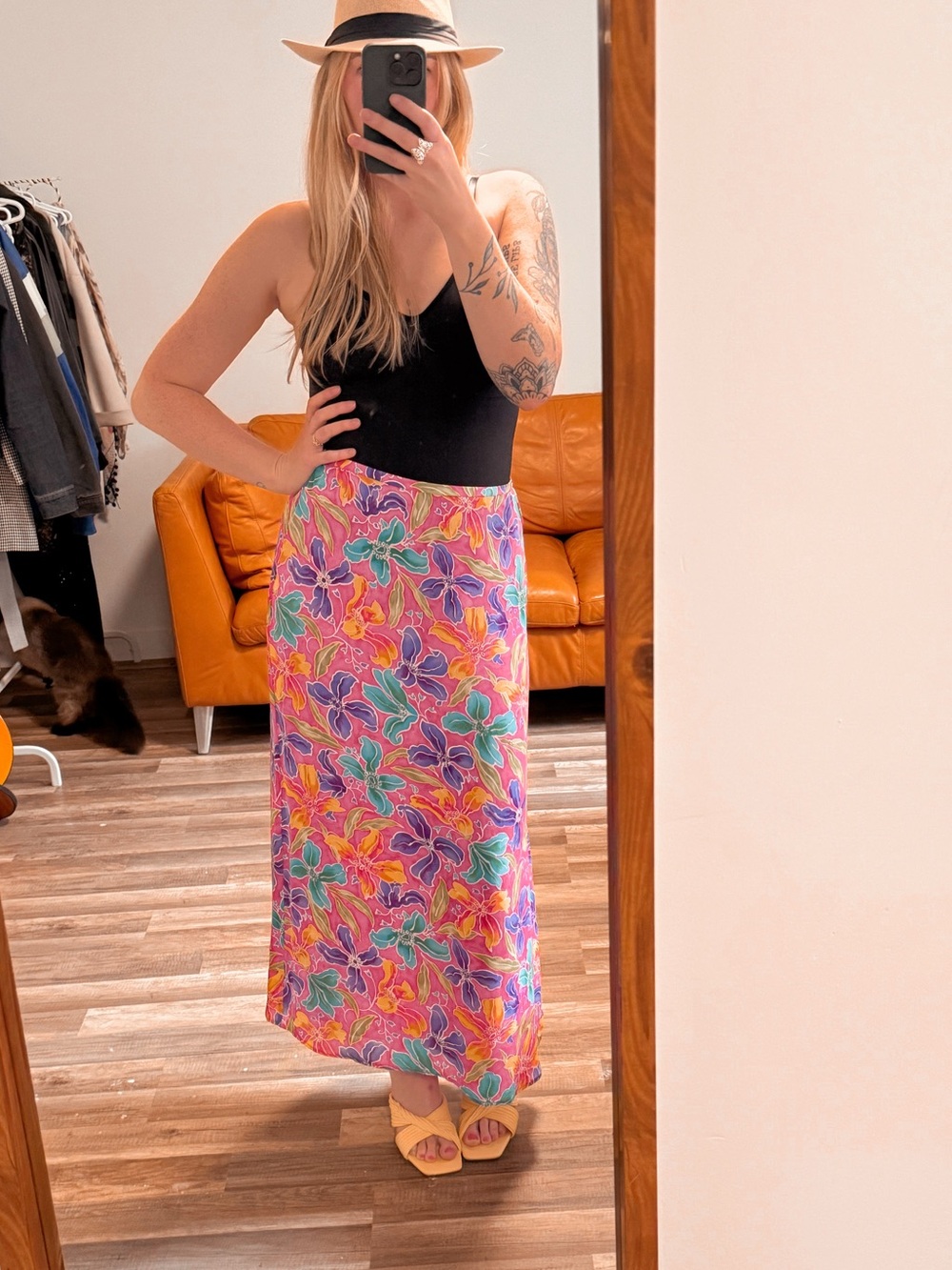 Madison Studio Multicolor Floral Maxi Skirt- 100% Silk